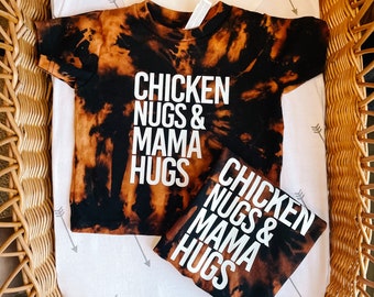 Chicken Nugs & Mama Hugs Toddler Tee: Funny Baby Boy Graphic Shirt
