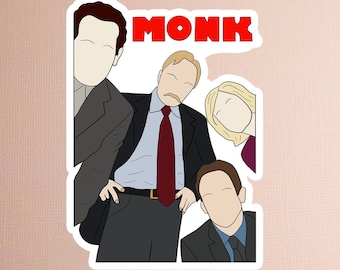 Monk sticker Adrian Monk sticker Murder crime tv sticker OCD sticker crime sticker hand drawn sticker doodle sticker the monk