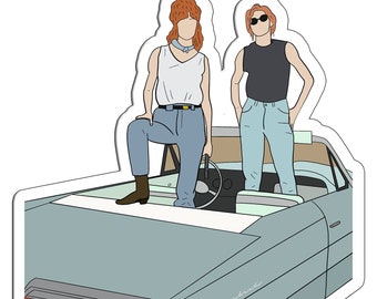 Thelma and Louise movie sticker | 90's Movie | girl power | road trip | live your life | adventure | travel | girls kick ass |