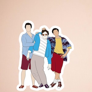 Weekend at Bernies sticke hand drawn doodle art