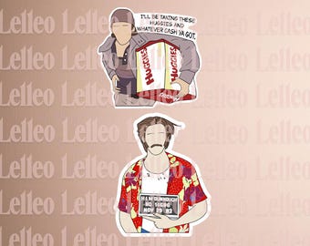 Raising Arizona sticker Jail scene with inmate sign Nicolas Cage hand drawn doodle art