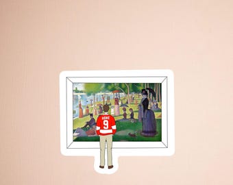 Ferris Bueller day off sticker Save Ferris Chicago painting scene hand drawn doodle art
