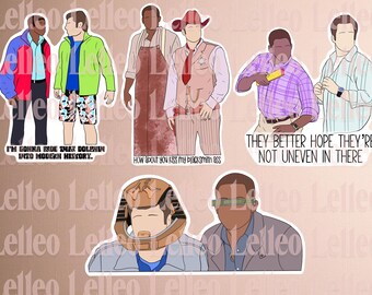 Psych sticker Shawn and Gus Murder crime sticker hand drawn sticker doodle art sticker Burton Guster