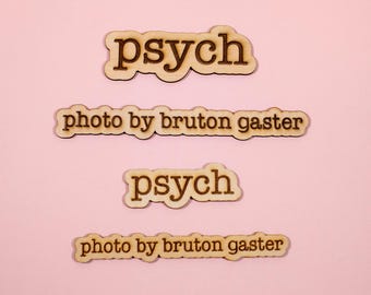 Psych tv show magnets 2 pack Psych magnet and photo by Bruton Gaster magnet laser cut magnet fridge magnet Natural wood