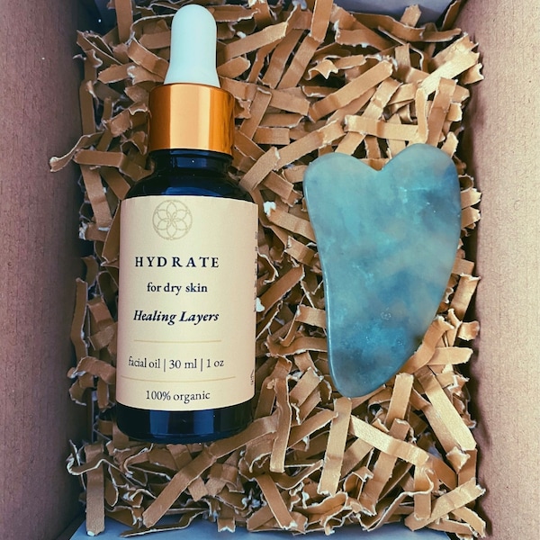 30 mL Facial Oil with Jade Gua Sha: Hydrate, Cleanse, or Rejuvenate