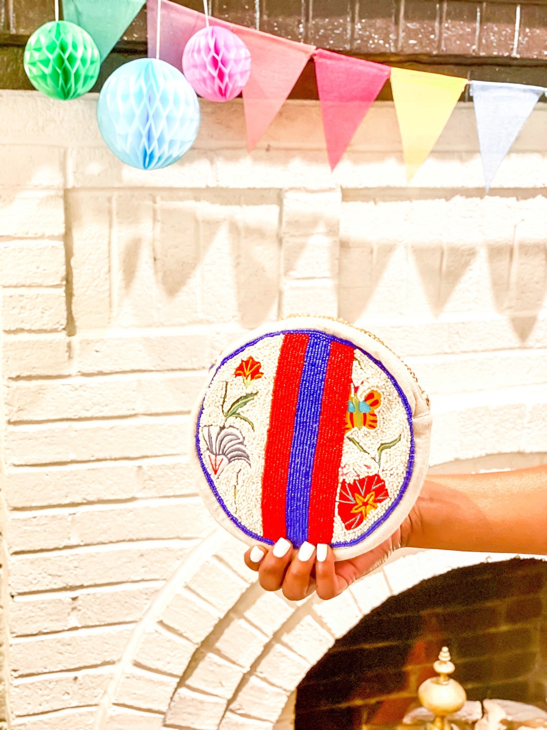 Amafi Cost : Stripe Hand Beaded Day to Evening Clutch - Etsy