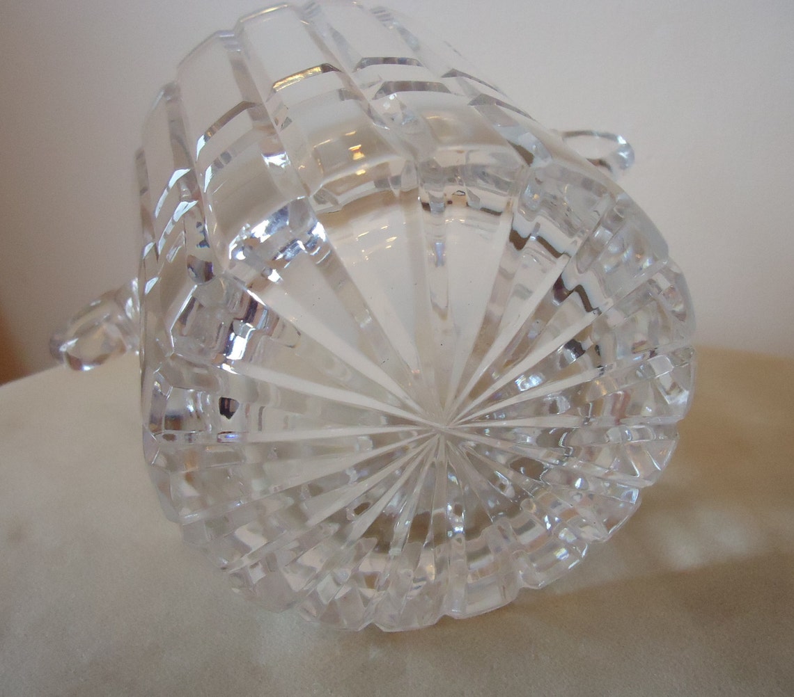 Heavy Lead Crystal Ice Bucket with 2 Handles for Elegant Table Etsy