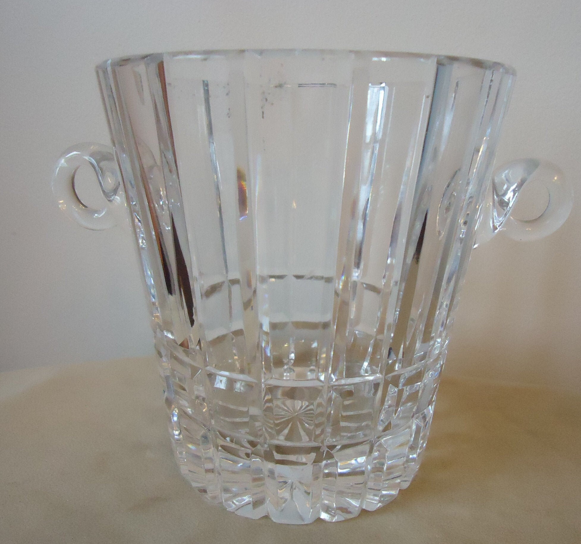 Heavy Lead Crystal Ice Bucket with 2 Handles for Elegant Table Etsy