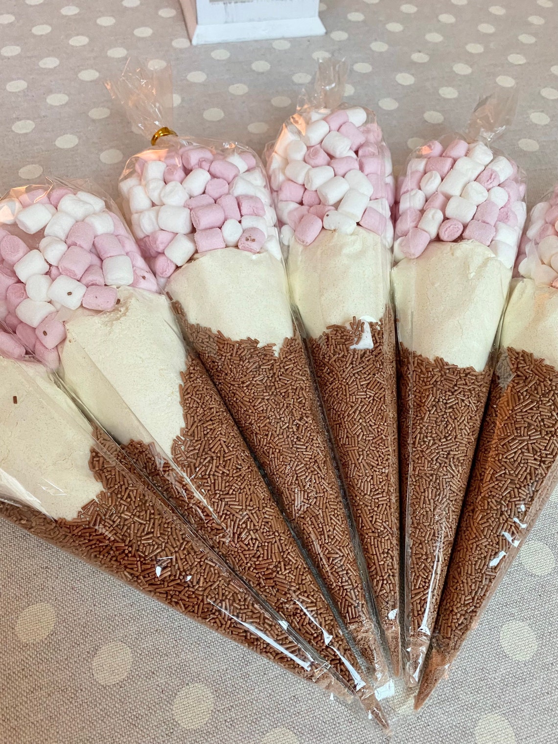 Pre Filled White Hot Chocolate Cones Etsy