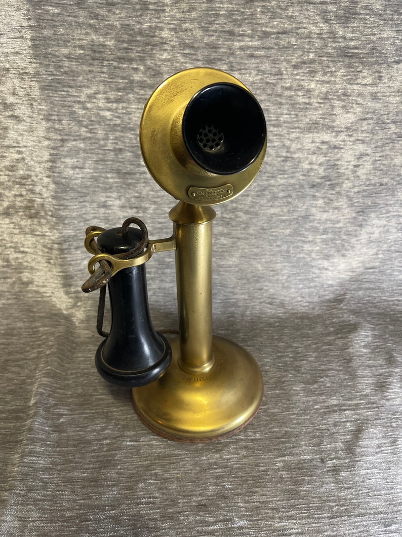 Antique Western Electric Co Pole Style Table Top Phone 425 Etsy