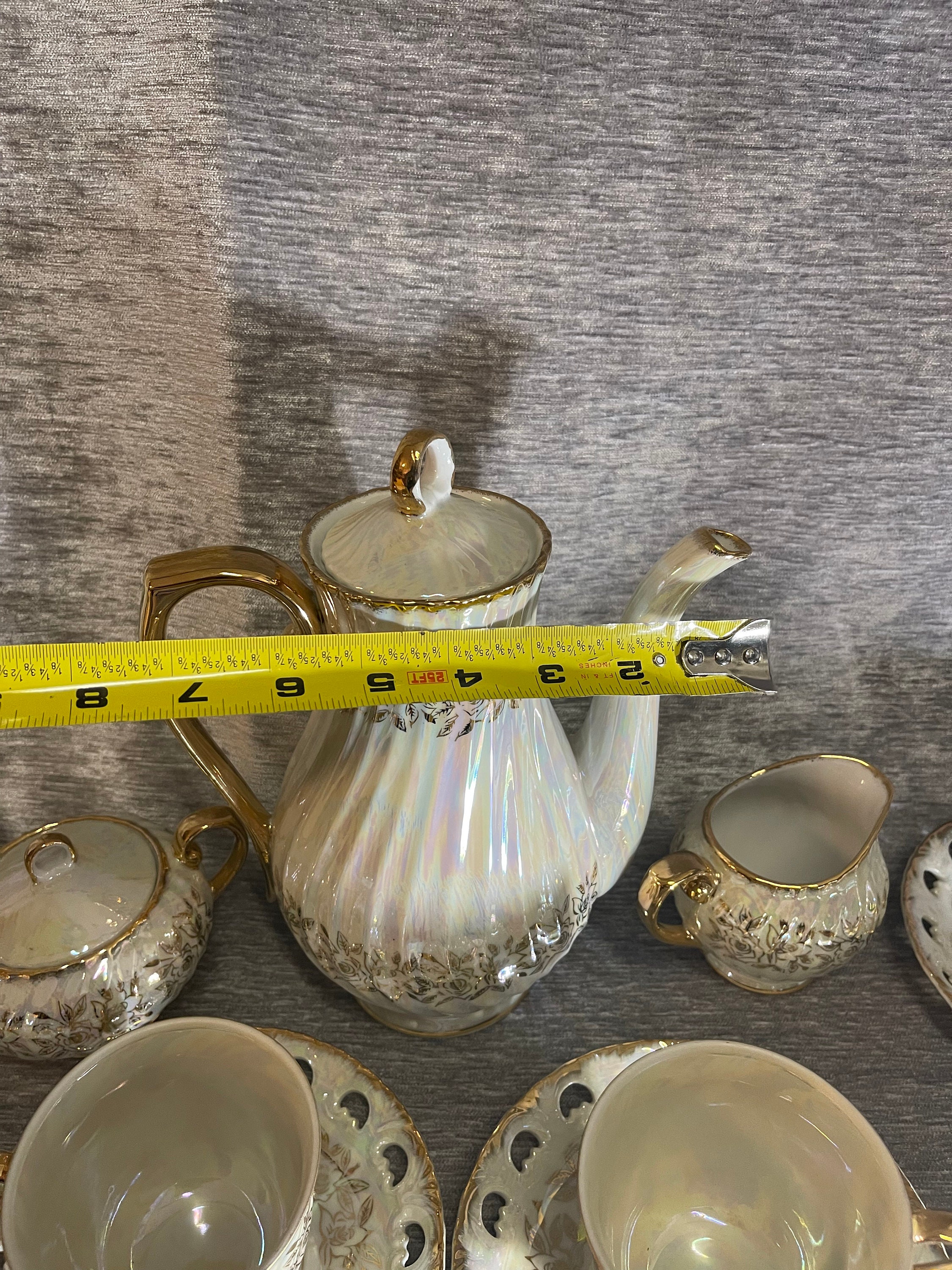 Kudo Toki Fancy China Opalescent Lusterware Tea Set 130 Etsy