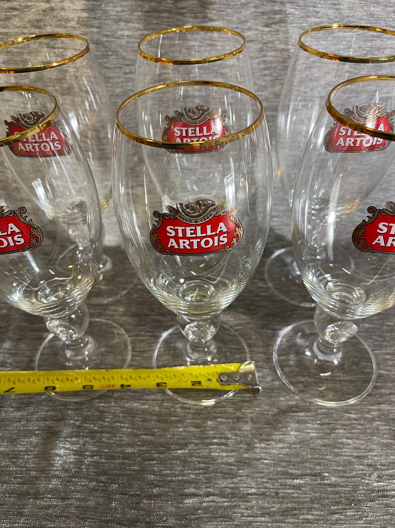 6 Stella Artois Glasses 188 Etsy