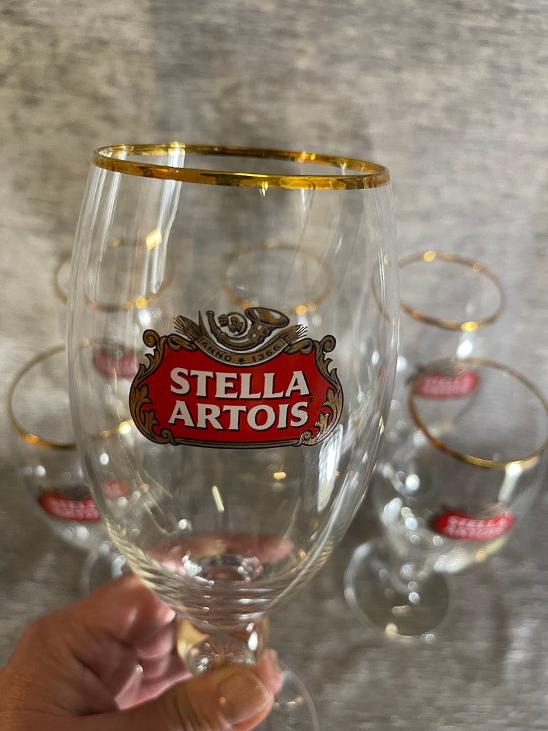 6 Stella Artois Glasses 188 Etsy