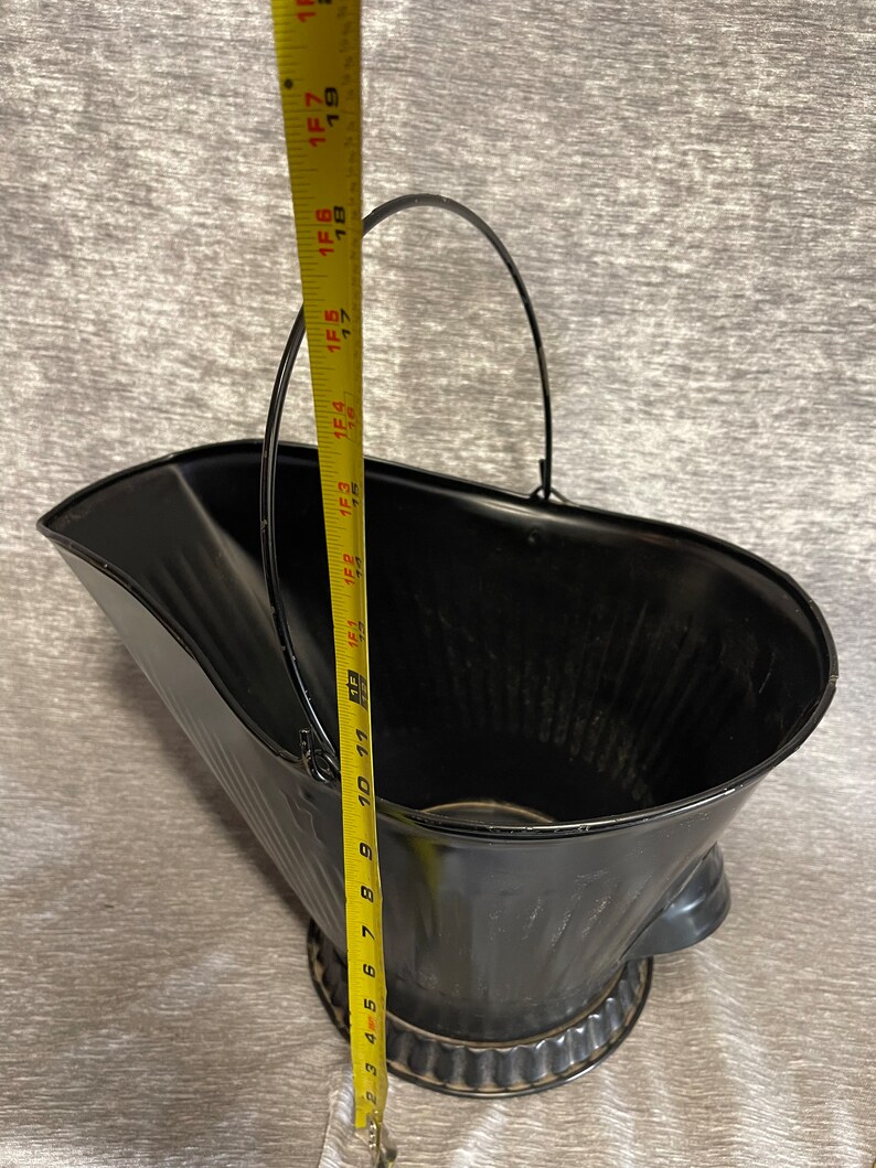 Black Metal Bucket With Handle 329 Etsy