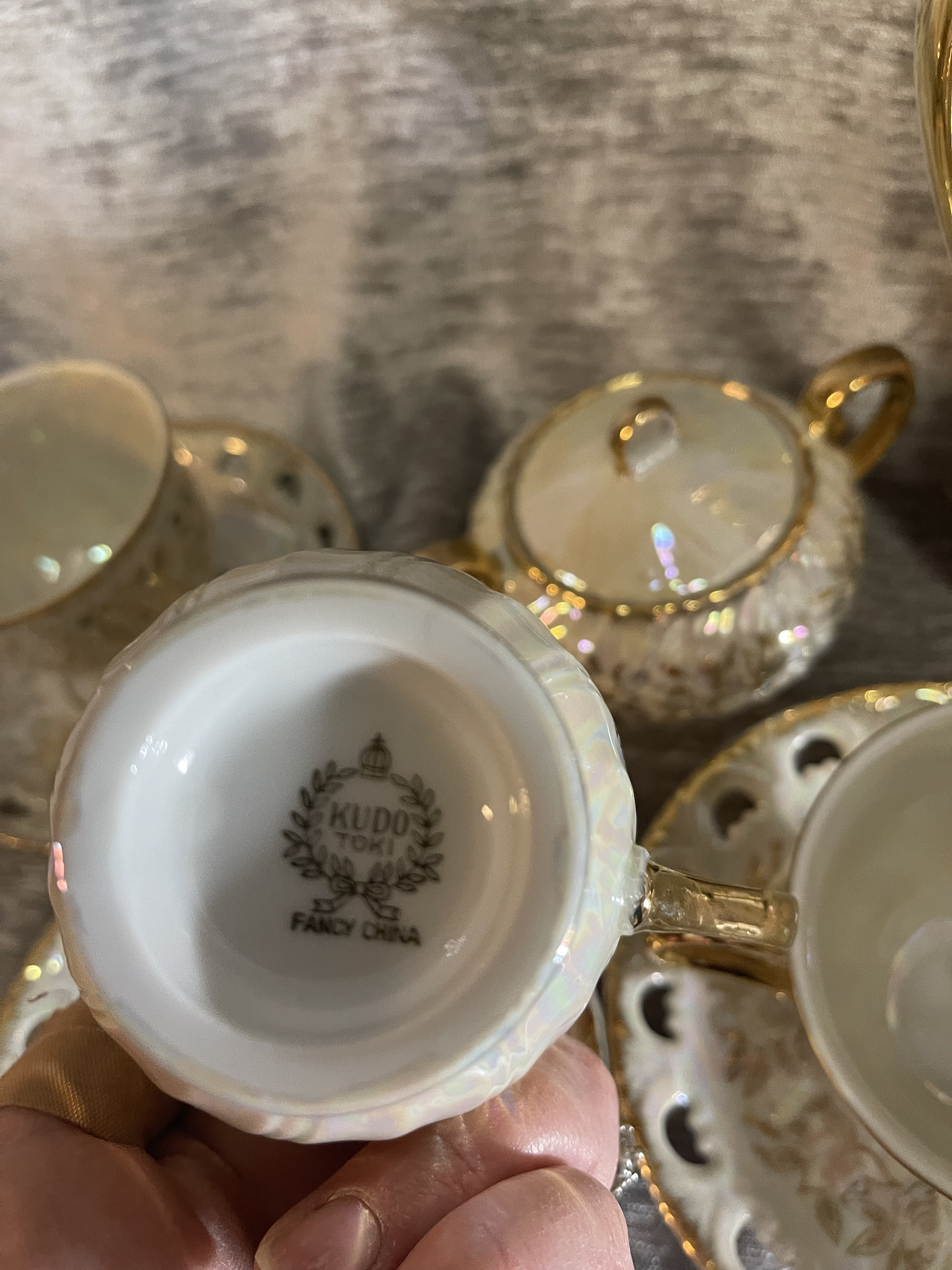 Kudo Toki Fancy China Opalescent Lusterware Tea Set 130 Etsy