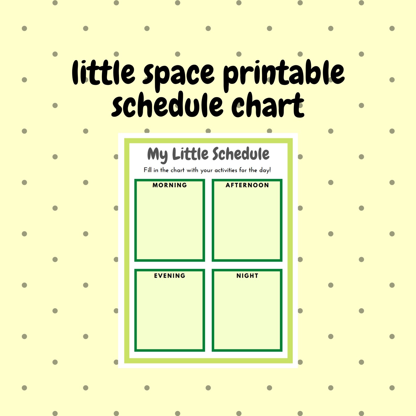 Ddlg little space schedule chart little space punishment | Etsy