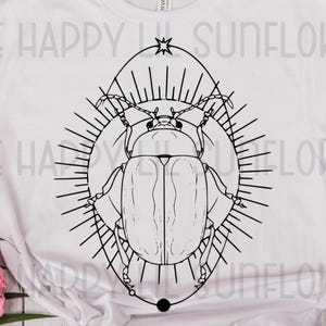 Celestial Beetle SVG Cut File, Wicca, Wiccan, Hand Drawn Celestial Beetle