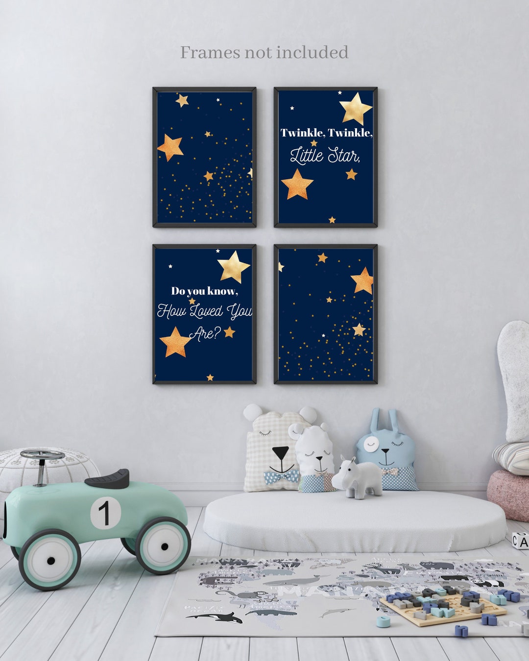 Twinkle Twinkle Little Star Digital Print, Twinkle, Little Star, Navy ...