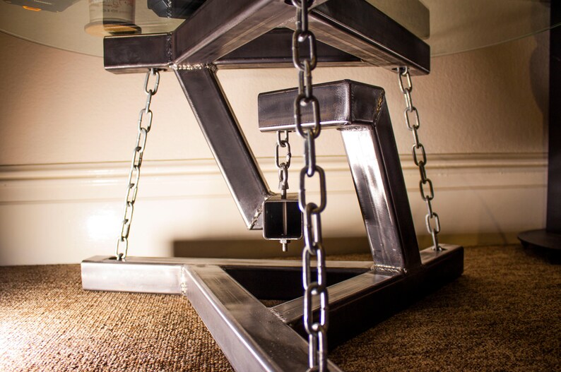 Floating Metal Tensegrity Coffee Table Base Steel Industrial Chains