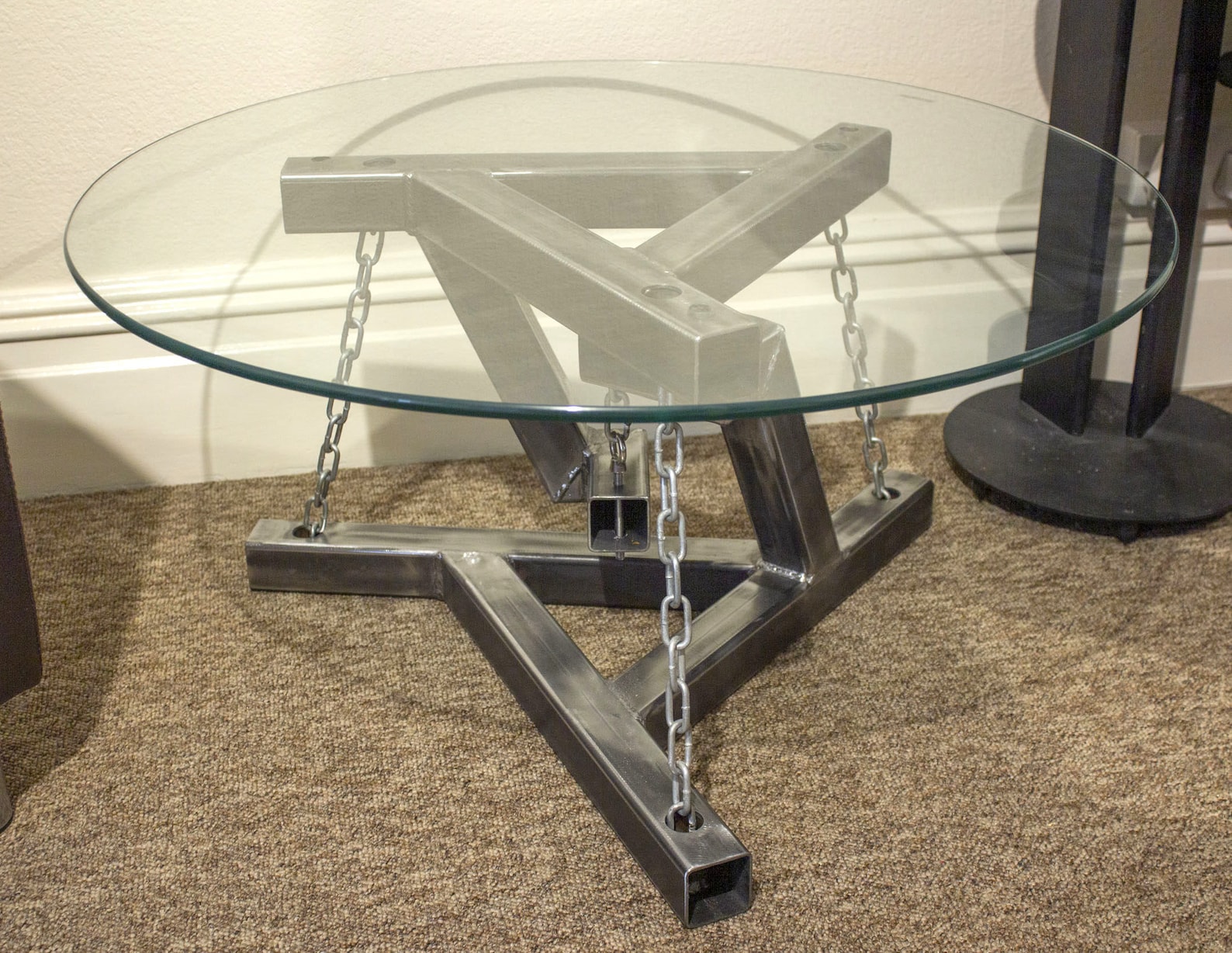 Floating Metal Tensegrity Coffee Table Base Steel Industrial Chains