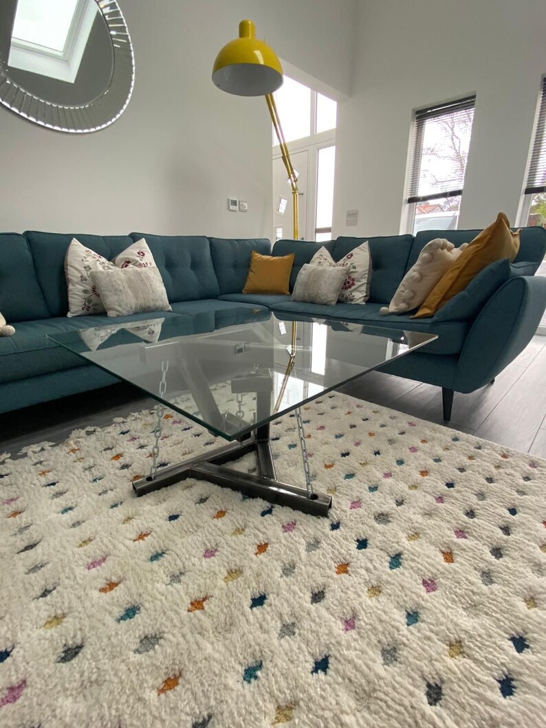 Floating Metal Tensegrity Coffee Table Base Steel Industrial Chains