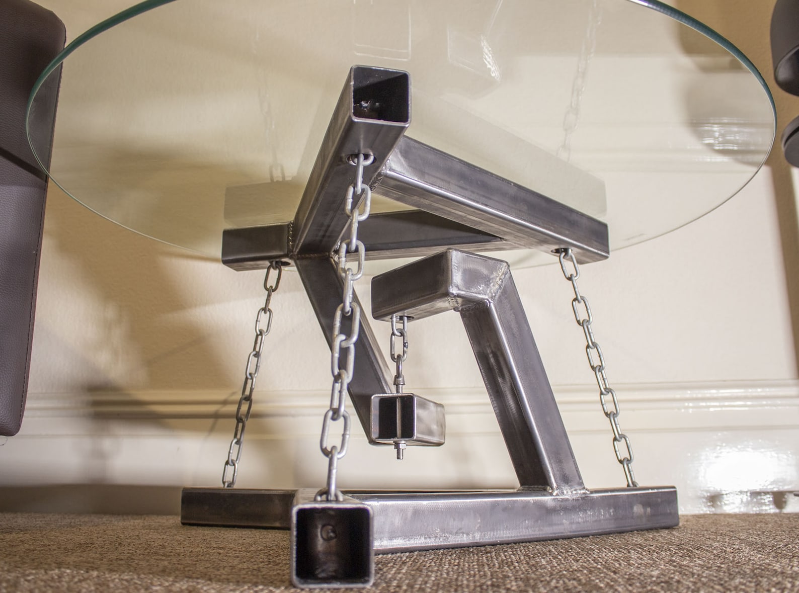 Floating Metal Tensegrity Coffee Table Base Steel Industrial Chains