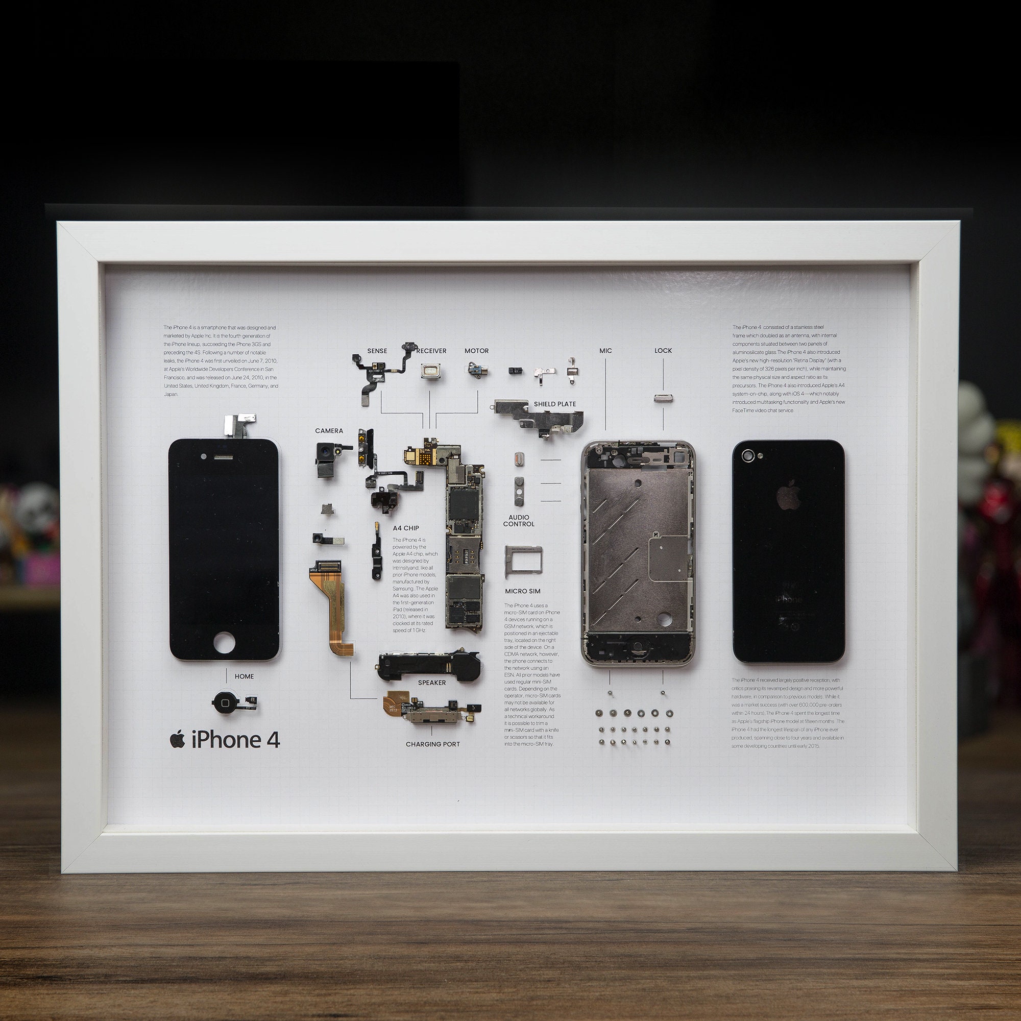 IPhone 4 A3 Framed Art Wall Decor // iPhone Lover Apple Etsy