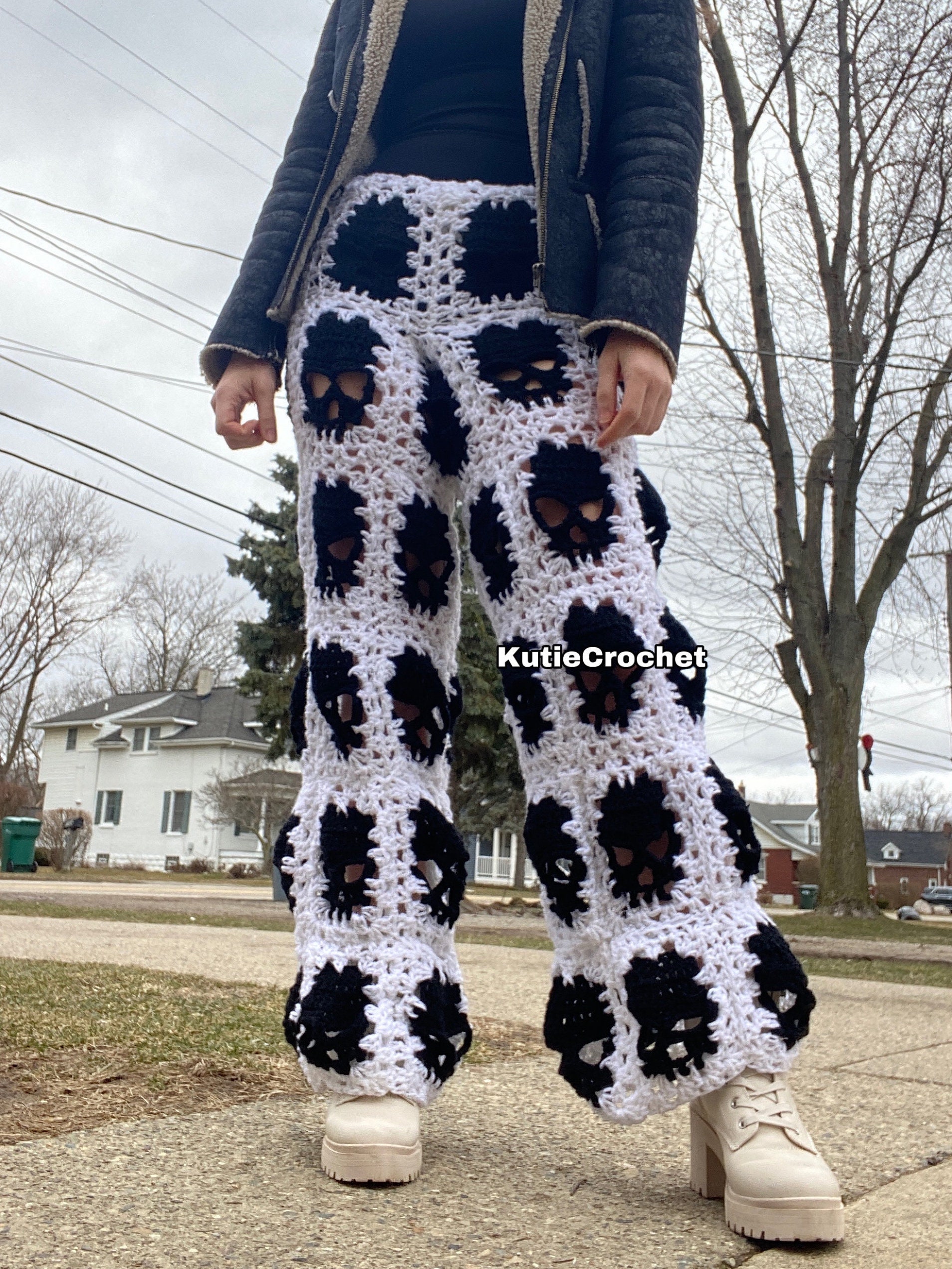 アメリヴィンテージ  CROCHET LIKE PANTS ANDREEVA | Silver Handmade Crochet Pants