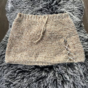 Crochet Patchwork Mini Skirt: Fuzzy High Rise, Y2K Streetwear