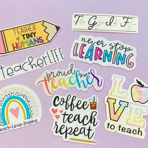 Teacher vinyl sticker pack. Great for Teacher Appreciation gift (8 stickers)