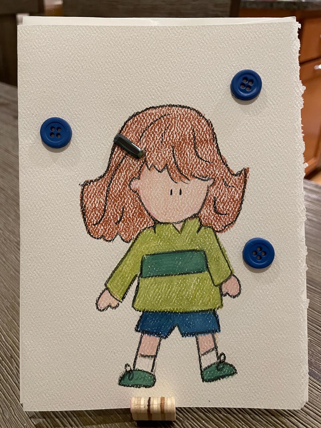 Hand-drawn Embellished Sporty Girl Blank Greeting Card - Frameable ...