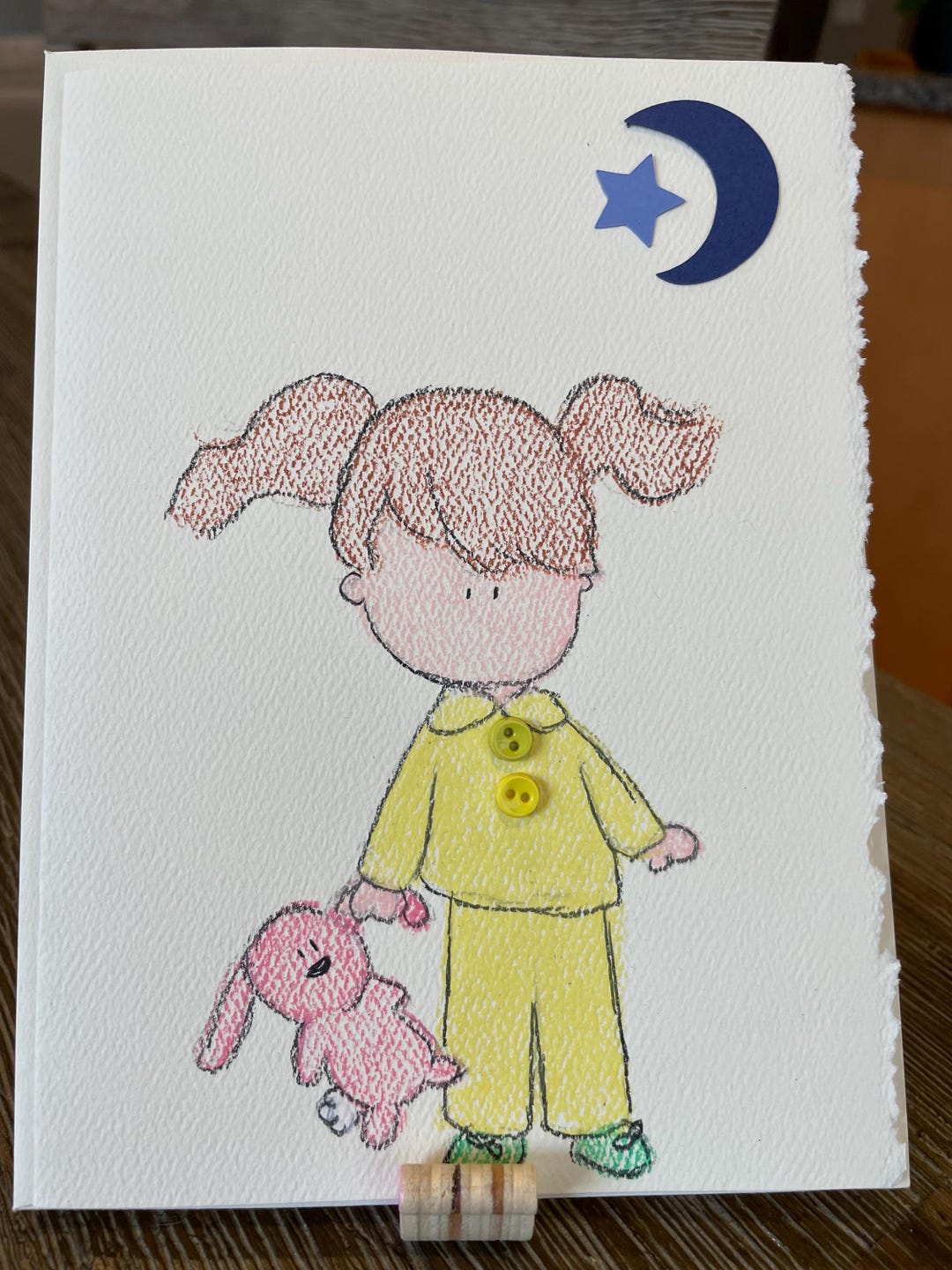 Hand-drawn Pajama Girl 5 Blank Greeting Card - Free Personalization ...