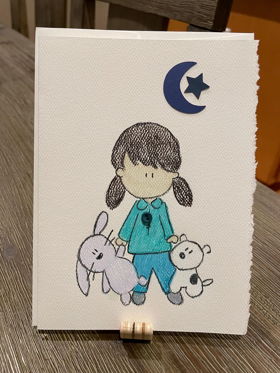 Hand-drawn Pajama Girl 6 Blank Greeting Card - Free Personalization ...