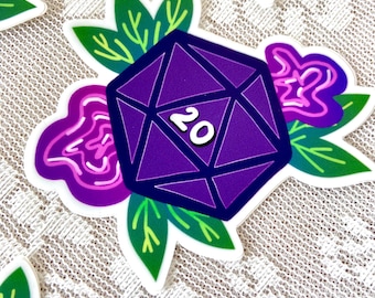 Bloemen d20 | DnD, RPG, sticker op tafel