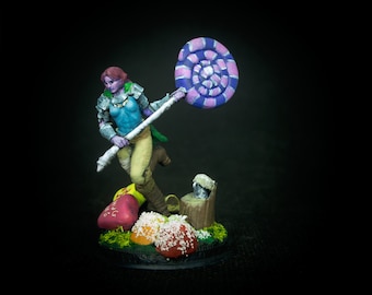 Miniatura pintada à mão do Lutador de Pirulito - Estatueta de mesa para RPG D&D