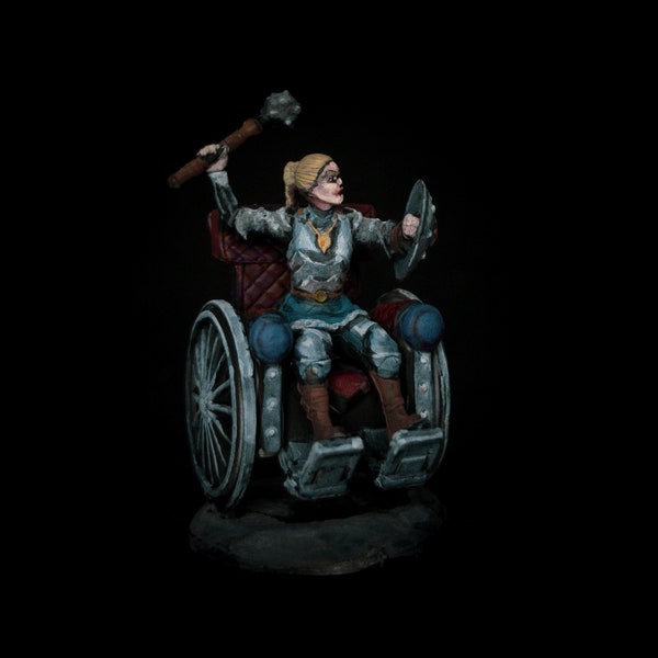 Fauteuil roulant de clerc humain miniature merveilleux de Nolzur | Figurine miniature/de table Dnd/D&D/Donjons et dragons peinte à la main
