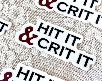 Hit It & Crit It | DnD, RPG, sticker op tafel
