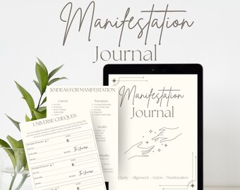 Diario de Manifestación, Diario de Manifestación Digital, Libro de Trabajo de la Ley de Atracción, Planificador Espiritual, Manifestación Digital, Planificador de Manifiesto