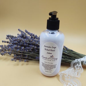 Lavender Sage Herbal Hand Lotion - Hand and Body Cream 3 sizes
