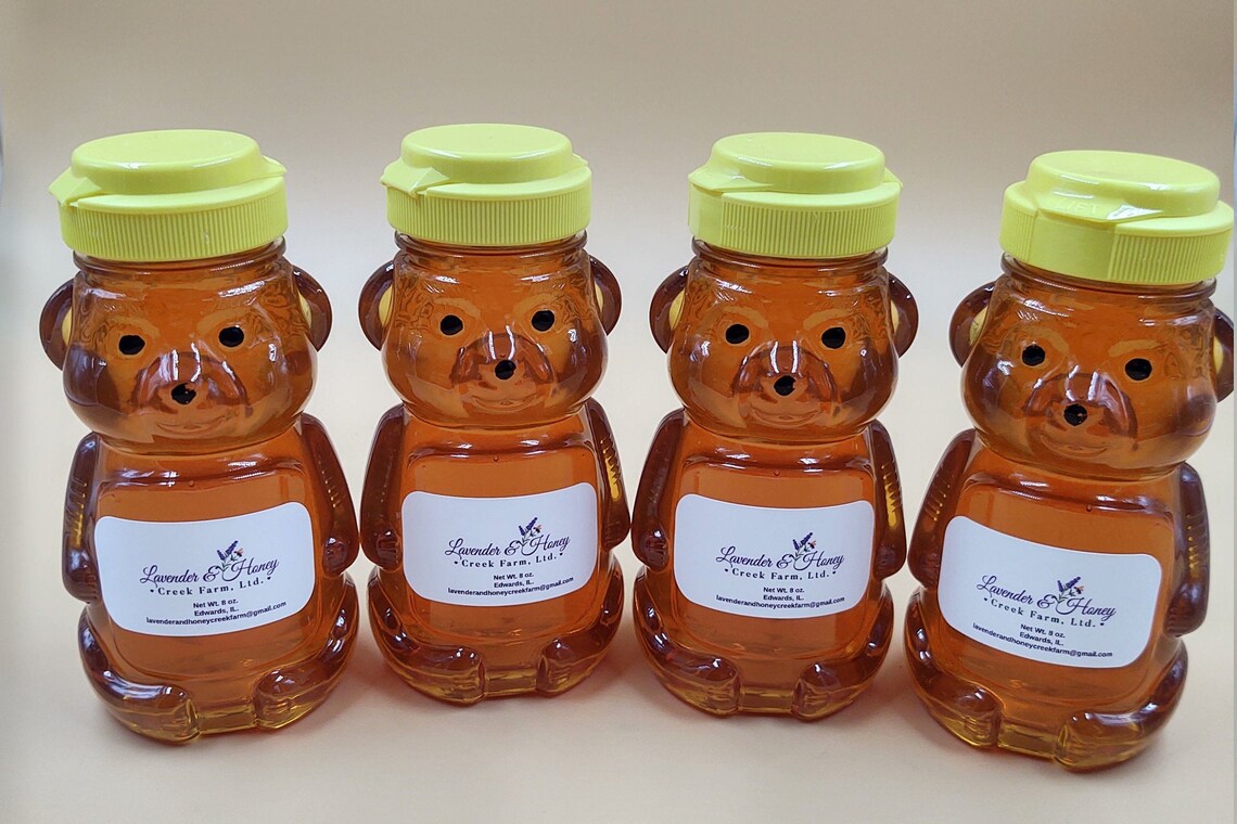 Honey Bears 8oz. Set of 4 Fresh Honey Bear Bottles Raw Etsy