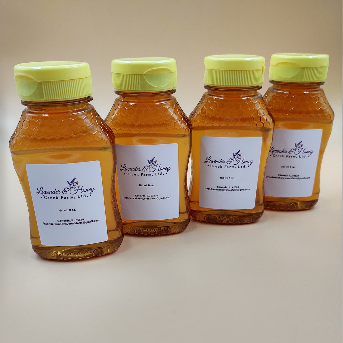 8 oz. Honey Bottles Set of 4 Raw Pure Honey Bulk Honey Etsy