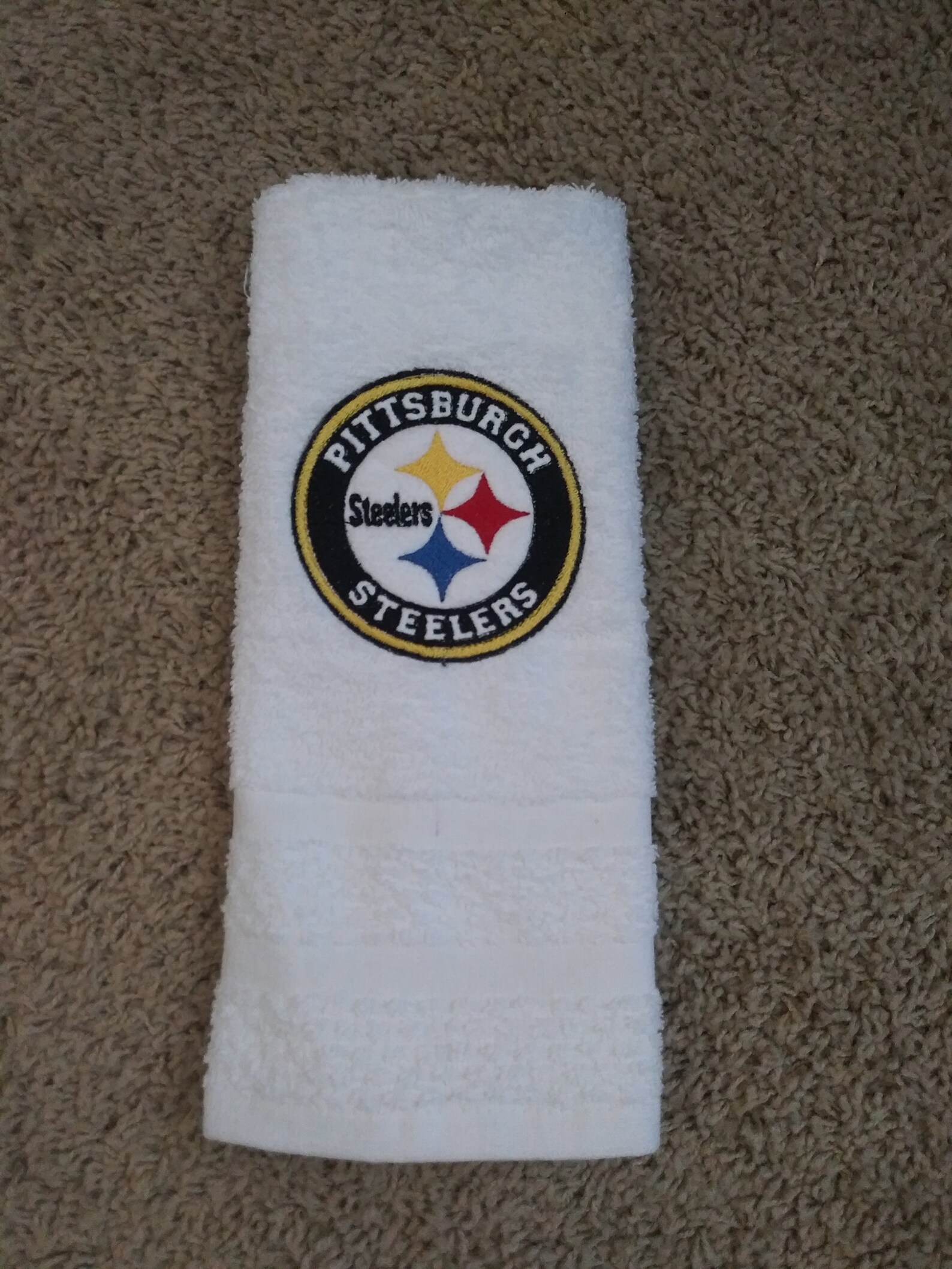 Pittsburgh Steelers hand towel with name. Etsy