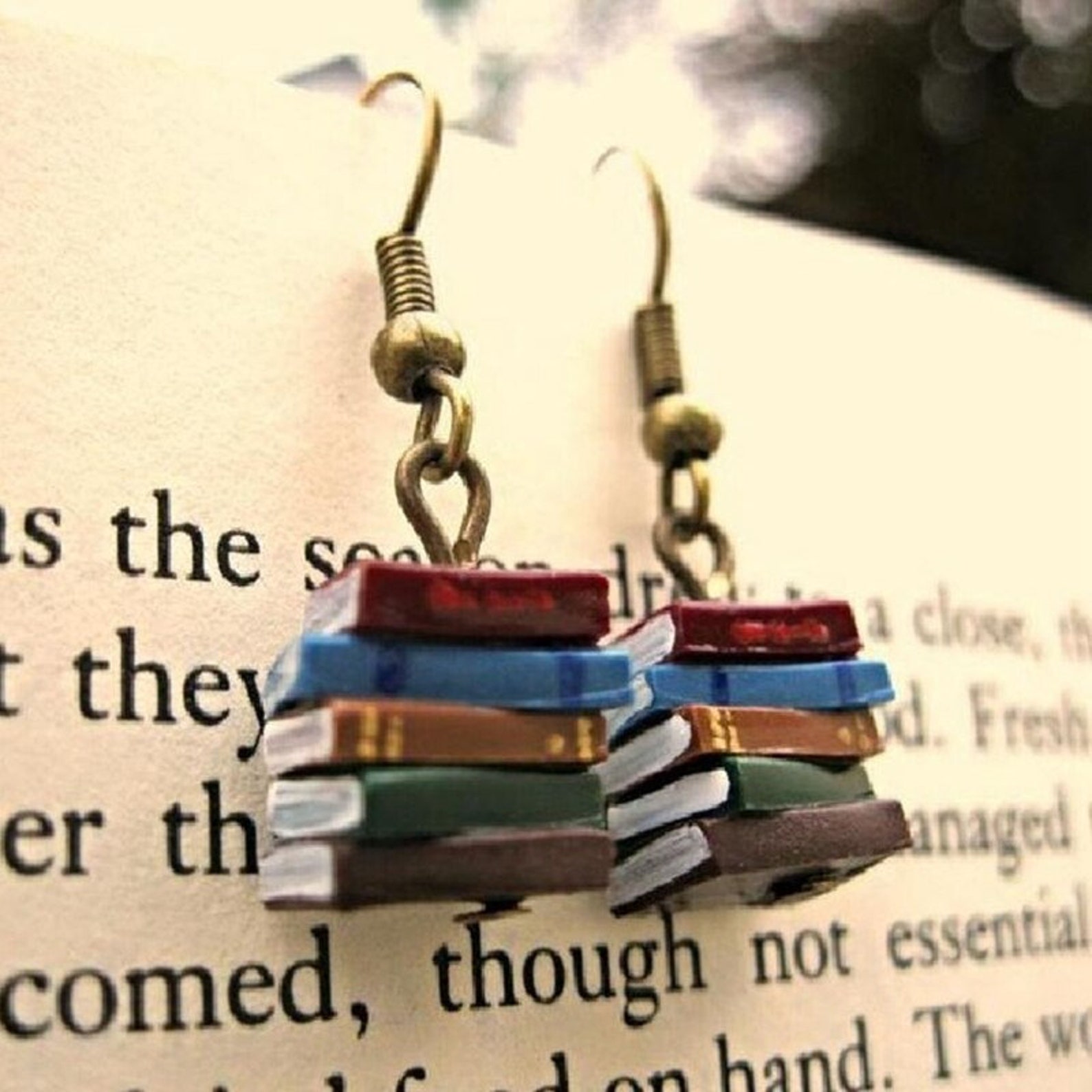 Colorfull Book Stack Earrings stack of Books Earrings Etsy