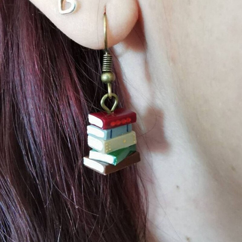 Colorfull Book Stack Earrings stack of Books Earrings Etsy