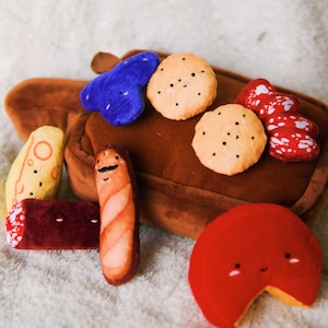 Barkcuterie Board Pet Plush Toy, Charcuterie for pets, Eco friendly toys, Funny gifts, Gifts for Dog mom, Gifts for Pet Parents, Dog toy bin