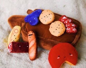 Barkcuterie Board Pet Plush Toy, Charcuterie for pets, Eco friendly toys, Funny gifts, Gifts for Dog mom, Gifts for Pet Parents, Dog toy bin