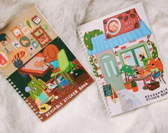 Libro de pegatinas reutilizables, 50 páginas en blanco