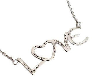 SALE Sterling Silver Horseshoe Love Necklace – Lucky Charm Jewelry