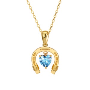 Dark Horse Lucky & Loved March Birthstone Necklace Aquamarine