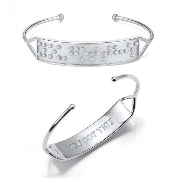 Touchstone YOU GOT THIS Hidden Messages Braille Inspired Silver